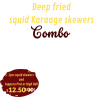 Deep fried squid Karaage skewers and Sapporo or High Ball set イカの唐揚げ & ビール or ハイボールセット